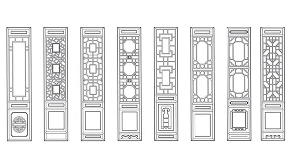 瓮安喜迎门中式花格CAD设计图样式大全